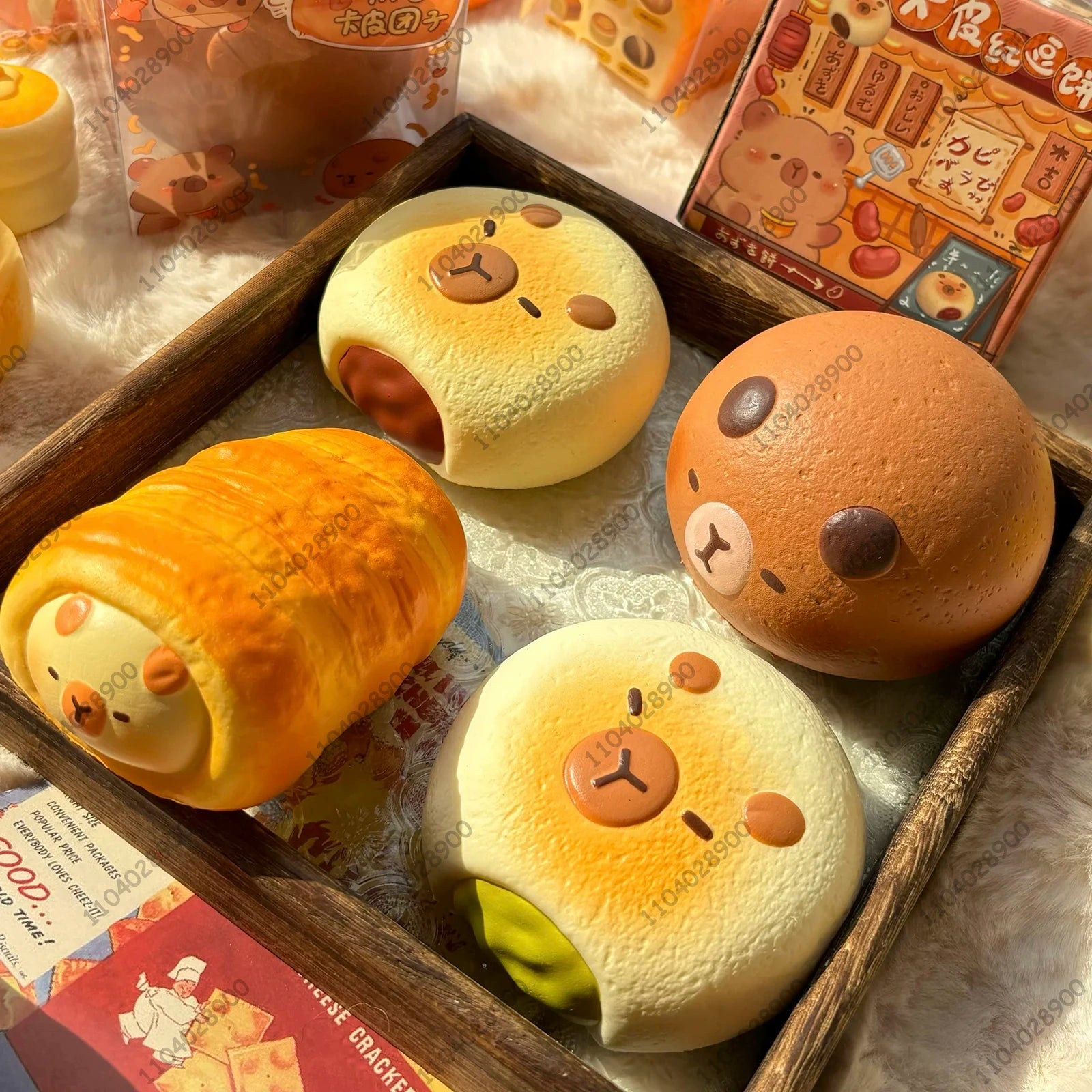 Capybara Bakery Slow Rising Squishy Capybara Toy Bread Pastry Cake Squeeze Stress Relief Hand Relaxing Gift Soft Rebound