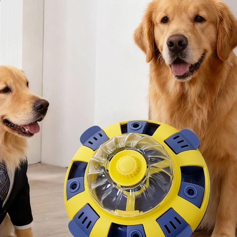 Rotating Wheel Pet Slow Feeder Puzzle Toy Leakage Food Dispenser Interactive Snuffle Training Game for Dog Cat Stress Relief