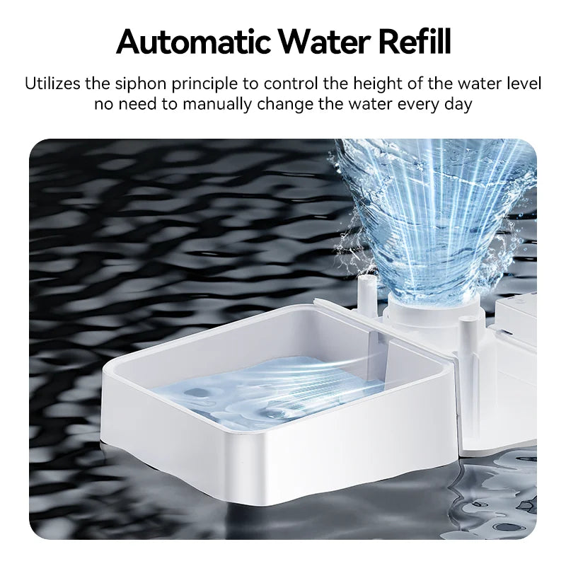 ROJECO Automatic Pet Feeder Water Fountain 8.5L Button Version Dog Food Dispenser Water Refill 2 in 1 Drinking Feeding Supplies