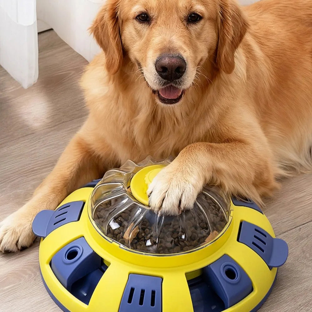 Rotating Wheel Pet Slow Feeder Puzzle Toy Leakage Food Dispenser Interactive Snuffle Training Game for Dog Cat Stress Relief