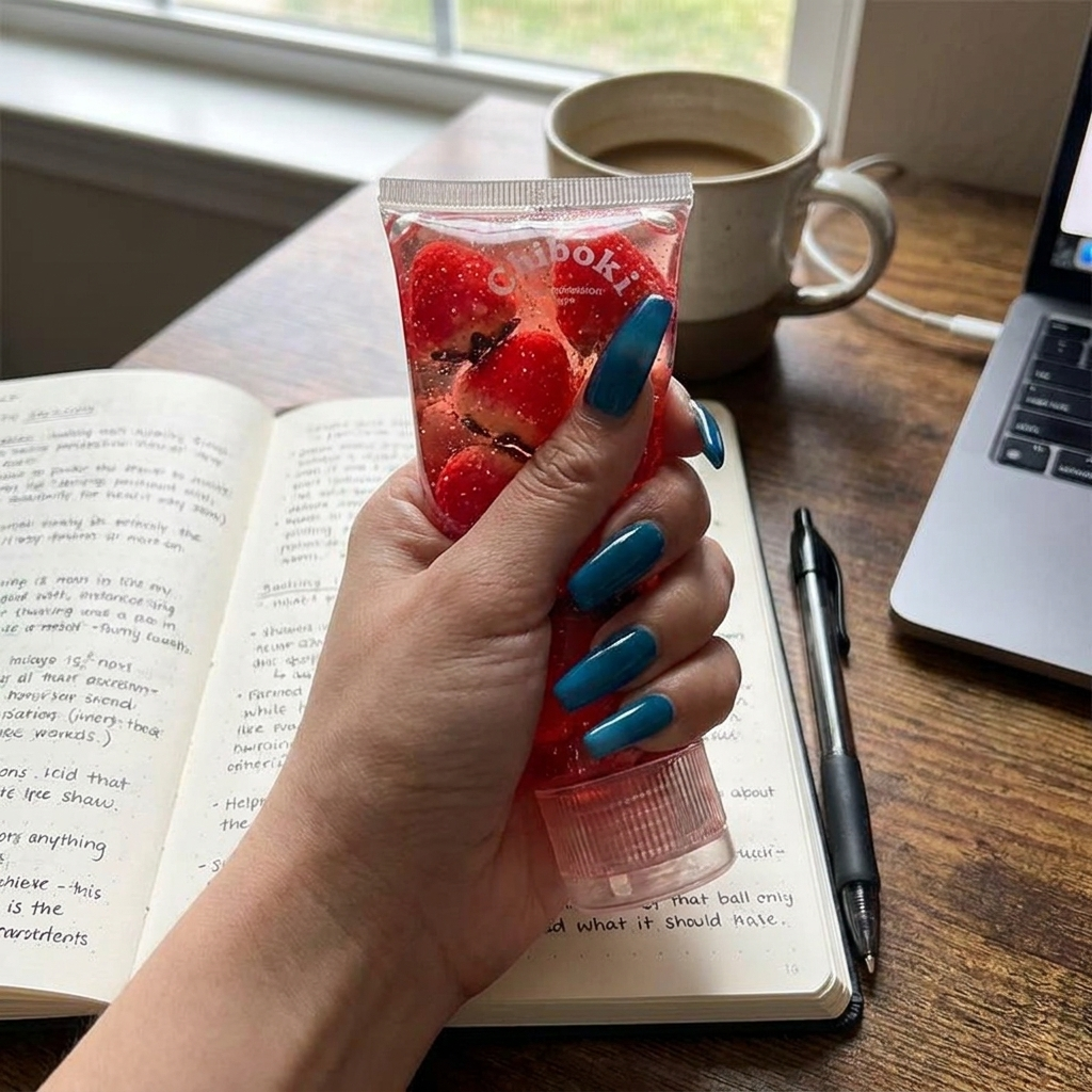 Fruit Filled Maltose Squishy in use