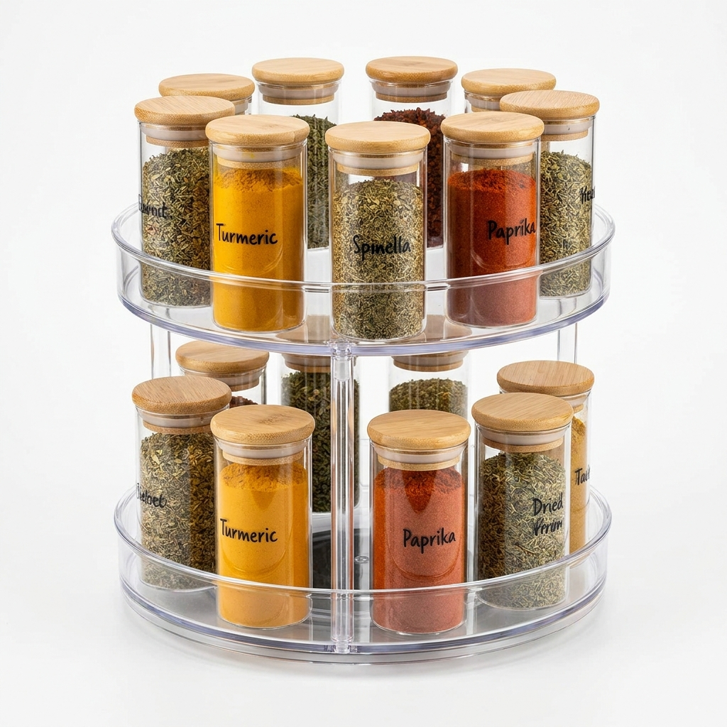 360 Rotating Spice Rack Organizer